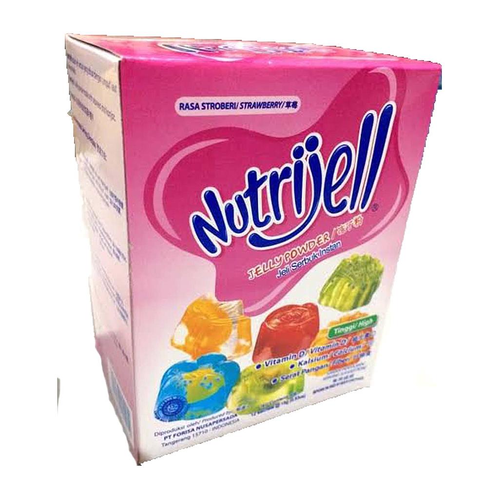 Nutrijell Rasa Stroberi Sachet 15 Gr Box Isi 12 Pcs