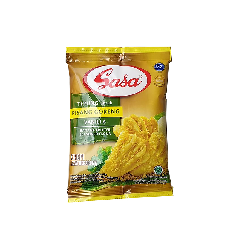 Sasa Tepung Untuk Pisang Goreng Vanilla Sachet 80 Gr Renceng 10 Pcs