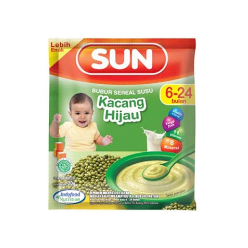 Sun Bubur Sereal Susu Rasa Kacang Hijau Sachet 20 Gr Renceng 8 Pcs