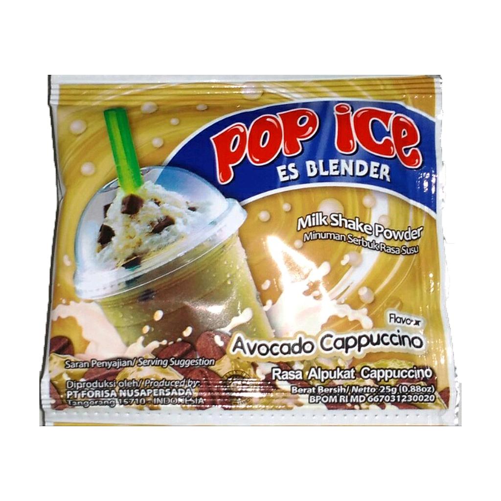 Pop Ice Avocado Cappuccino Sachet 25 Gr Renceng 10 Pcs