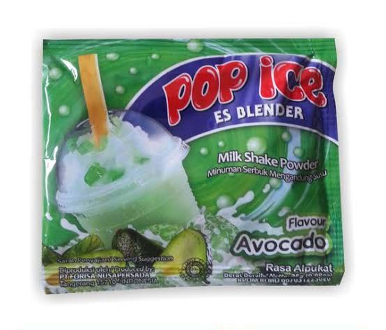 Pop Ice Avocado Sachet 25 Gr Renceng 10 Pcs