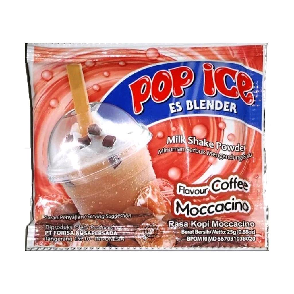 Pop Ice Es Blender Coffee Moccacino  Sachet 25 Gr Renceng 10 Pcs