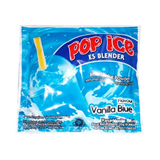 Pop Ice Vanilla Blue  Sachet 25 Gr Renceng 10 Pcs