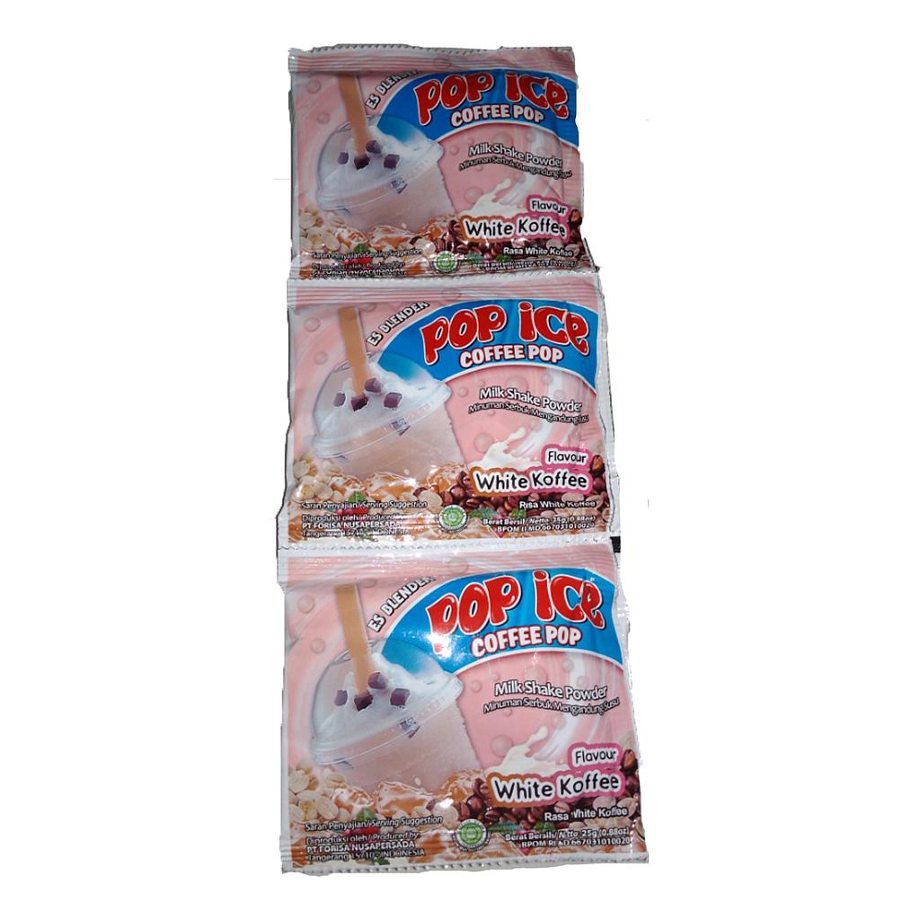 POP ICE WHITE KOFFEE 25 G SACHET Renceng 10 Pcs