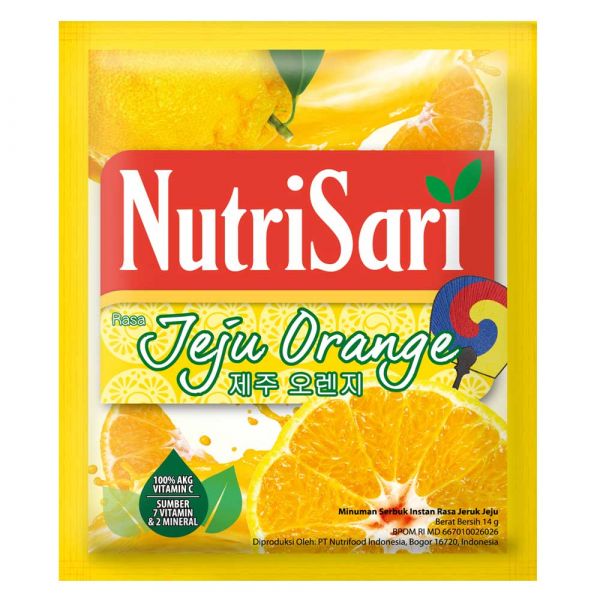 Nutrisari Jeju Orange Sachet 14 Gr Renceng 10 Pcs