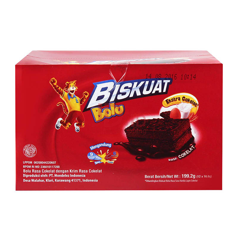 Biskuat Bolu Coklat 16,6 Gram Box Isi 12