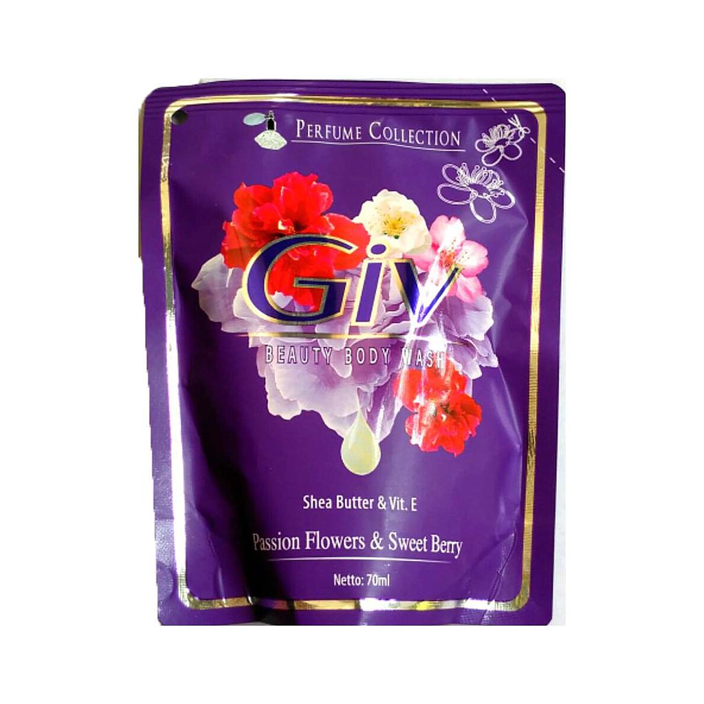Giv Beauty Body Wash Passion Flowers &amp; Sweet Berry Pouch 65 Ml