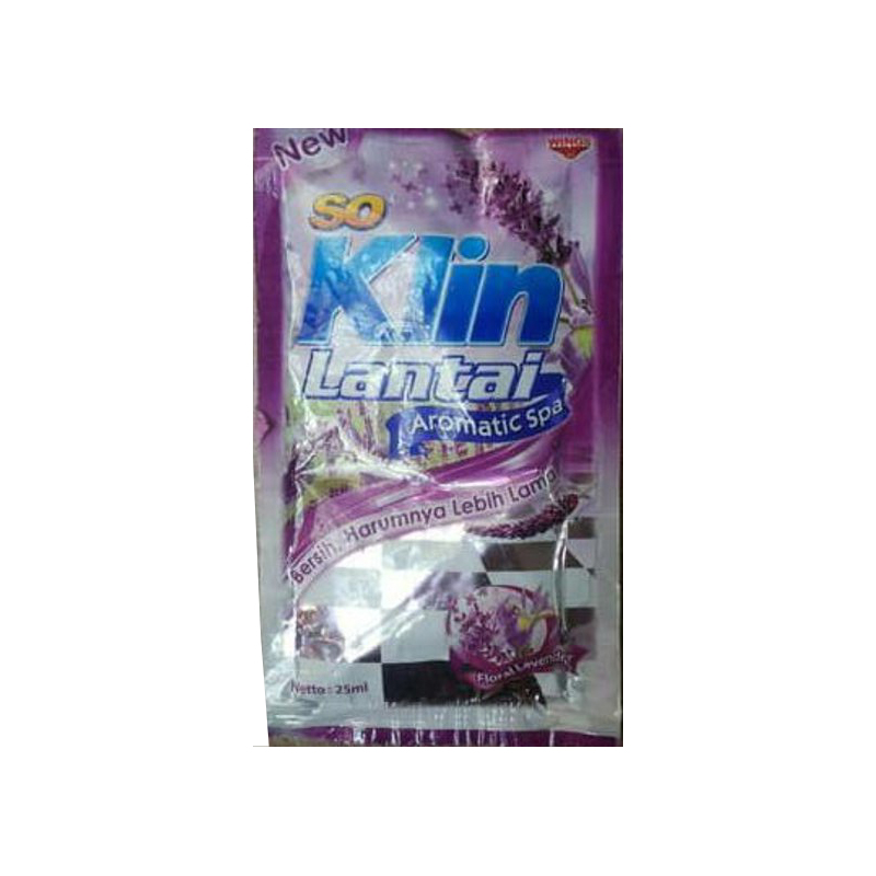 So Klin Lantai Aromatic Spa Floral Lavender Sachet 25 Ml Renceng 12 Pcs