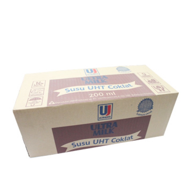 ULTRA MILK CHOCOLATE TETRA PACK 200 ML KARTON ISI 24