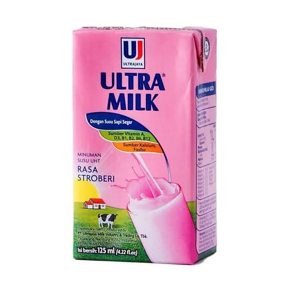 ULTRA MILK STRAWBERRY TETRA PACK 125ML