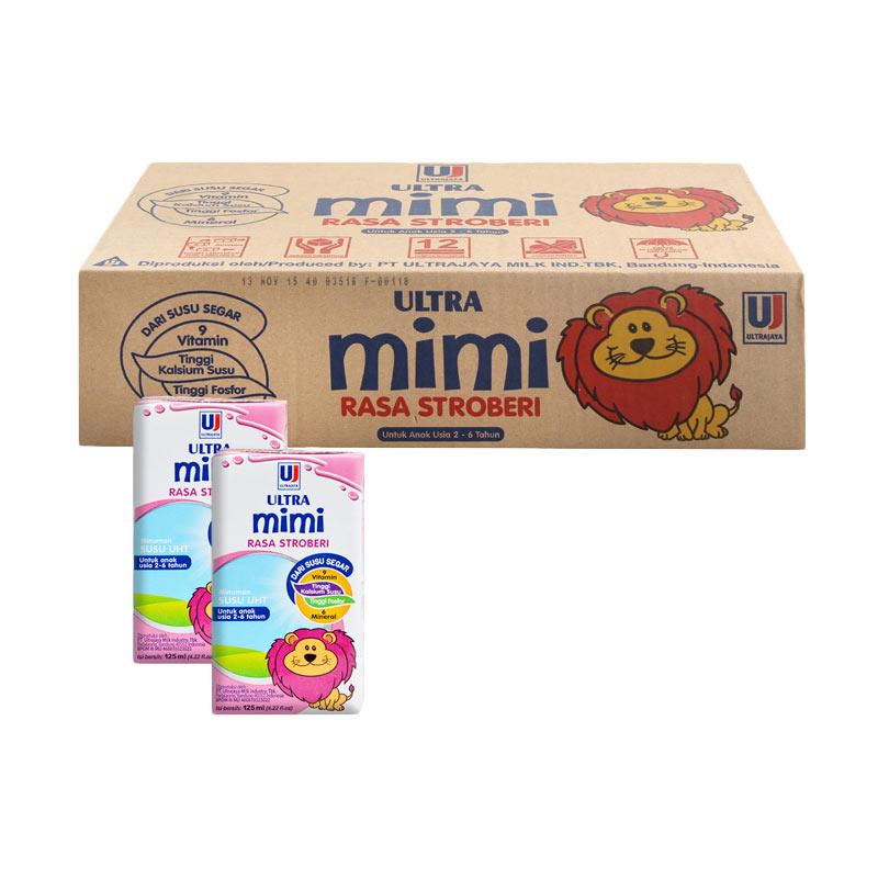 ULTRA MILK ULTRA MIMI STRAWBERRY TETRA PACK 125 ML KARTON ISI 40