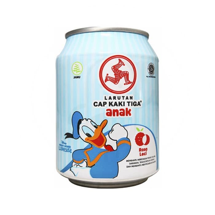 Larutan Cap Kaki 3 Mini Kaleng Leci 250 Ml