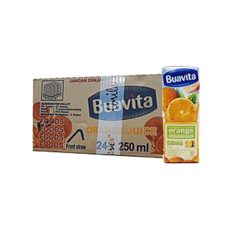 Buavita Orange Tetra Pack 250 Ml Karton Isi 24 Pcs