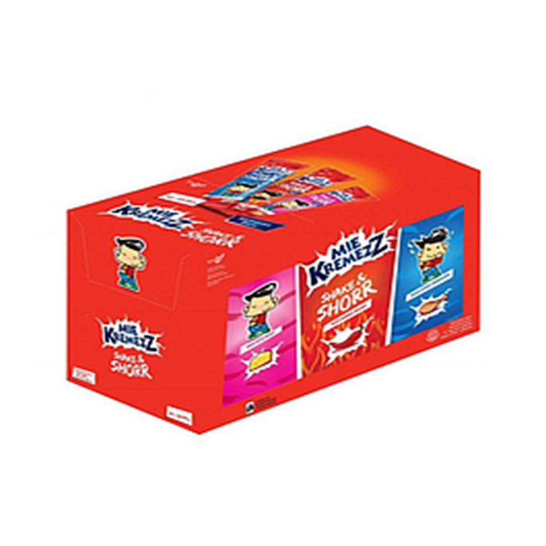 Mie Kremezz, Shake &amp; Shorr Kemasan Karton Isi 24