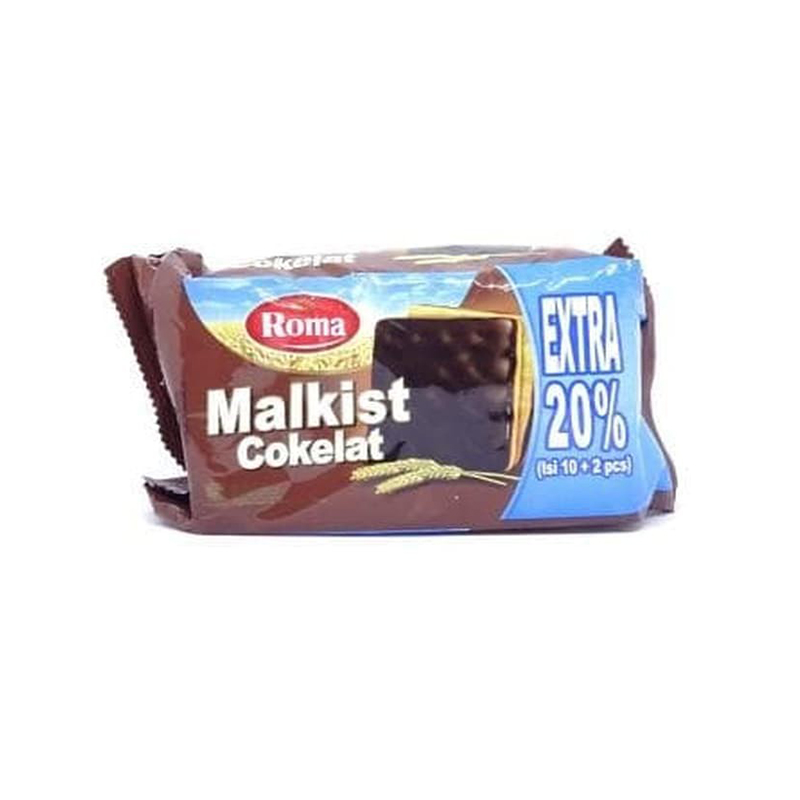 Roma Malkist Cokelat Extra 20% Kemasan Pack Isi 10+2 Pcs