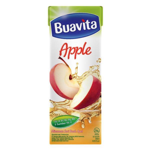 Buavita Apple Tetra Pack 250 Ml Karton Isi 24 Pcs