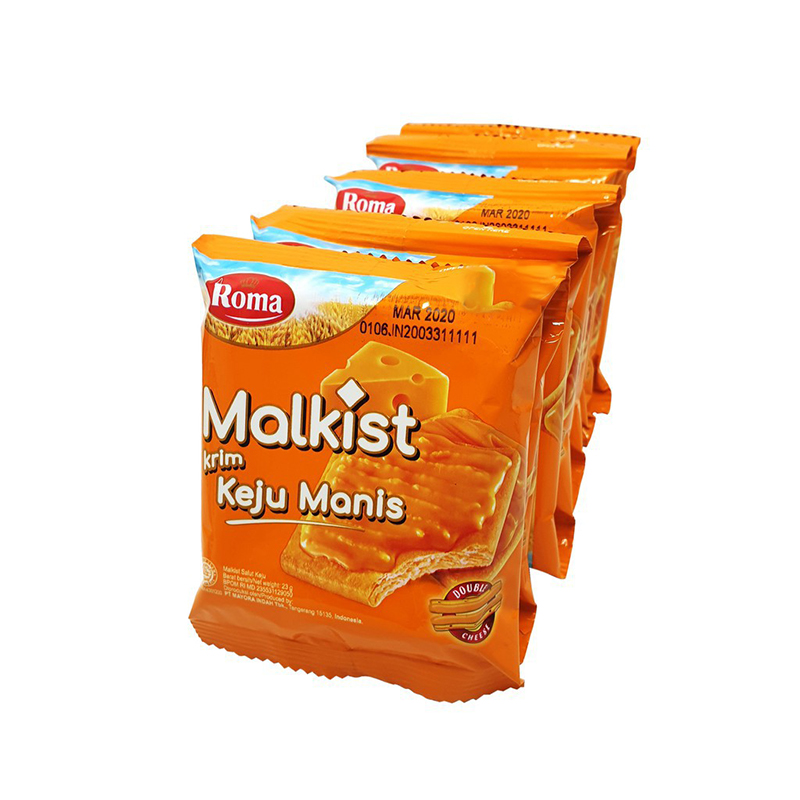 Roma Malkist Krim Keju Manis Sachet Renceng Isi 10 Pcs