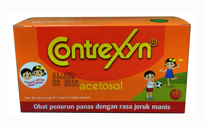 Contrexyn Acetosal 4 Tablets Box Isi 25 Strip