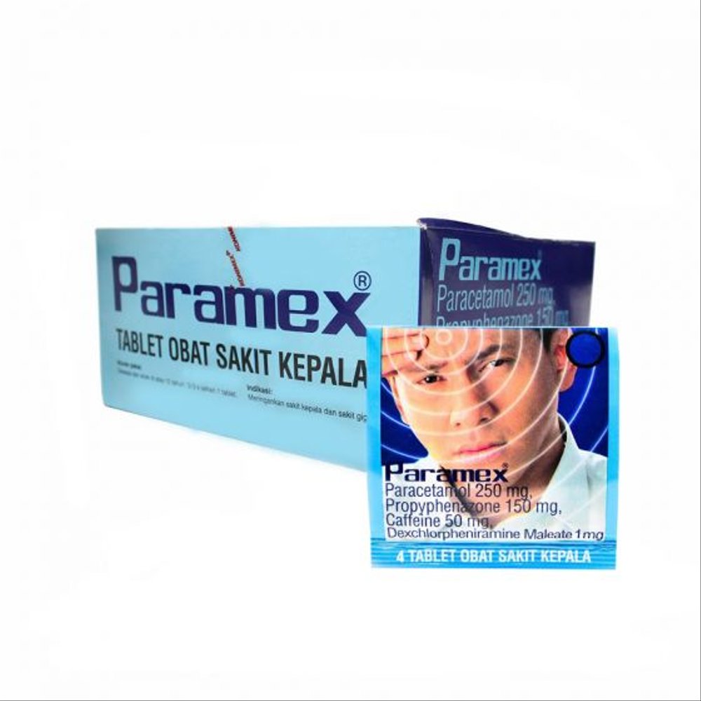 Paramex Sakit Kepala 4 Tablets Carton Isi 50 Pack