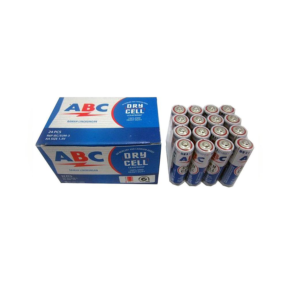 ABC Dry Cell 1.5 v AA 1 Pcs Pack Box Isi 24