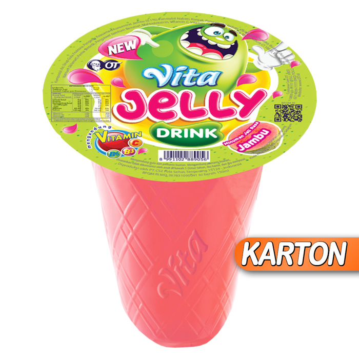 Vita Jelly Drink Rasa Jambu Cup 150 Ml Karton Isi 24 Pcs