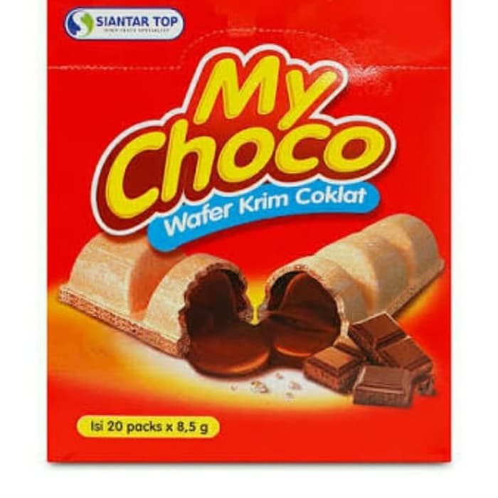 Mychoco Wafer Krim Cokelat 8,5 G Plastik Box Isi 20