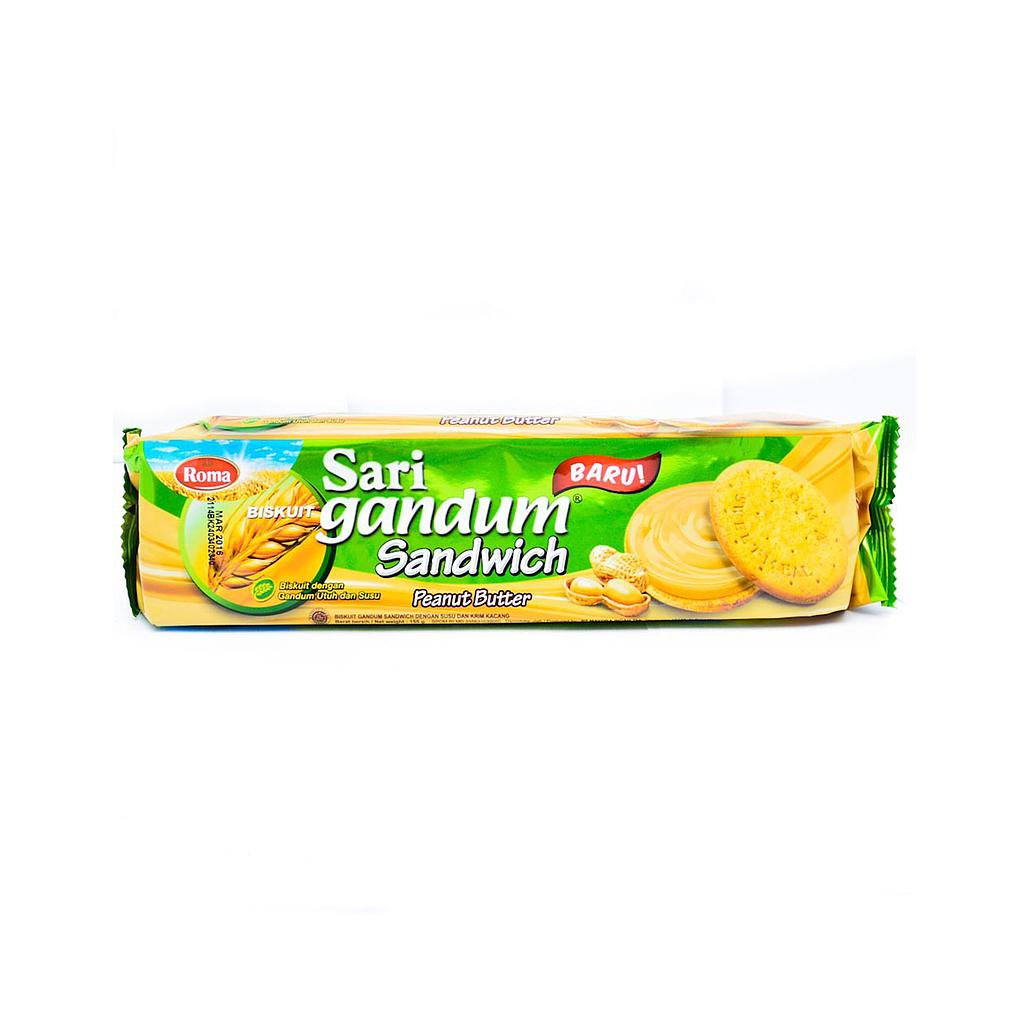 Roma Sari Gandum Sandwich Peanut Butter Plastic Pack 115 G