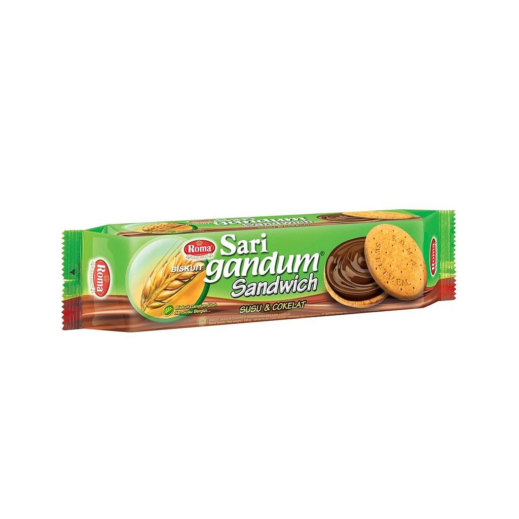 Roma Sari Gandum Susu &amp; Cokelat Plastic Pack 115 G