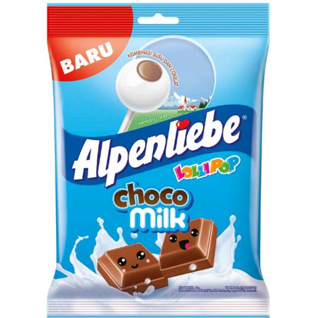 Alpenliebe Lollipop Choco Milk 80 G Plastik Box Isi 1