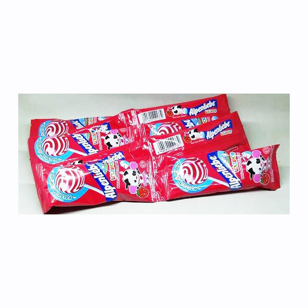 Alpenliebe Lollipop Strawberry 6 G Plastik