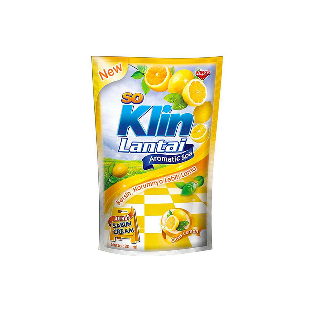 Soklin Lantai Citrus Lemon 80 Ml Pouch