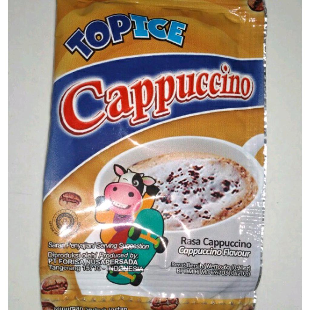 Top Ice Avocado Cappuccino Sachet 8 Gr Renceng 10 Pcs