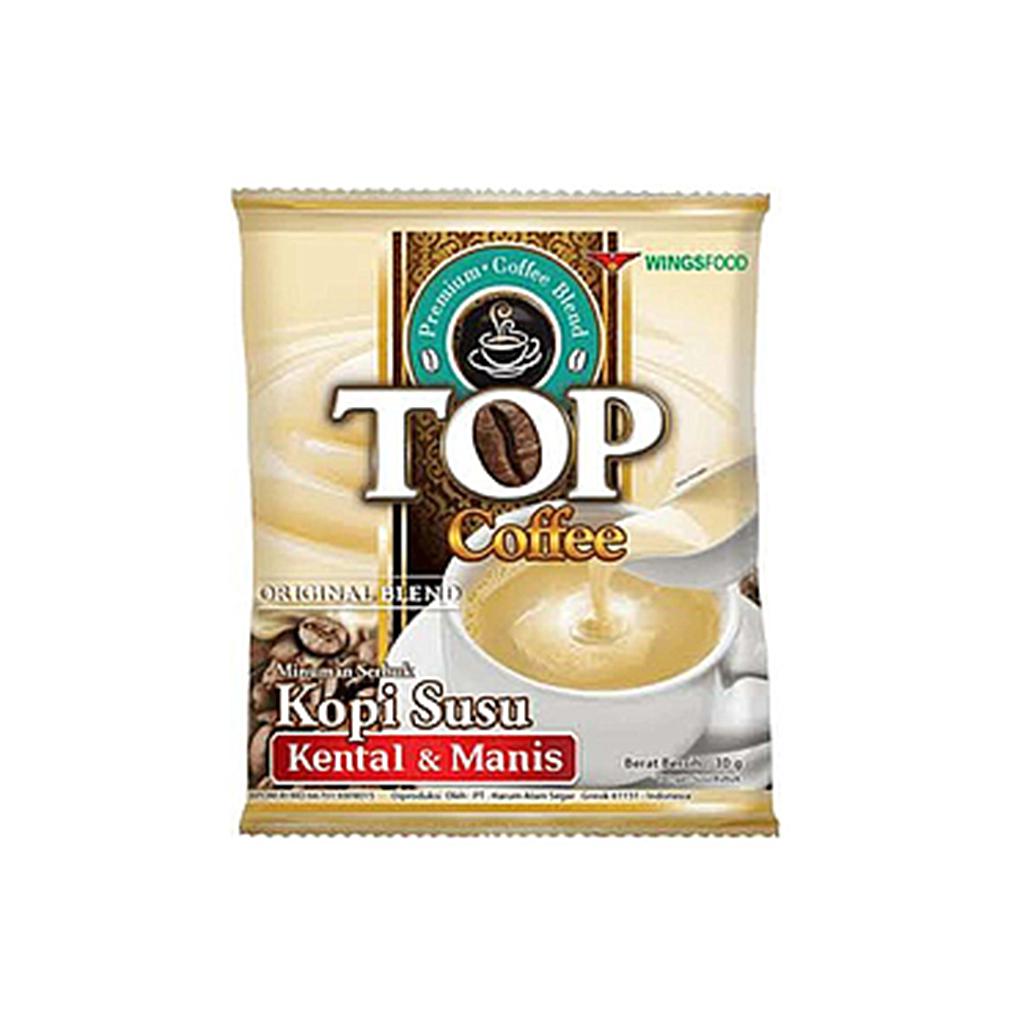 Top Kopi Susu Kental Manis Sachet 30 Gr Renceng 10 Pcs