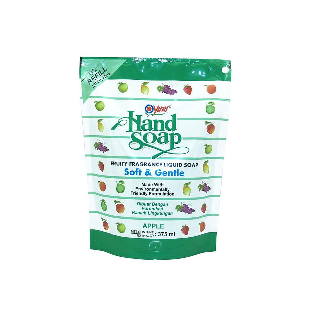 Yuri Hand Liquid Soap Apple Refill Pouch 375 Ml