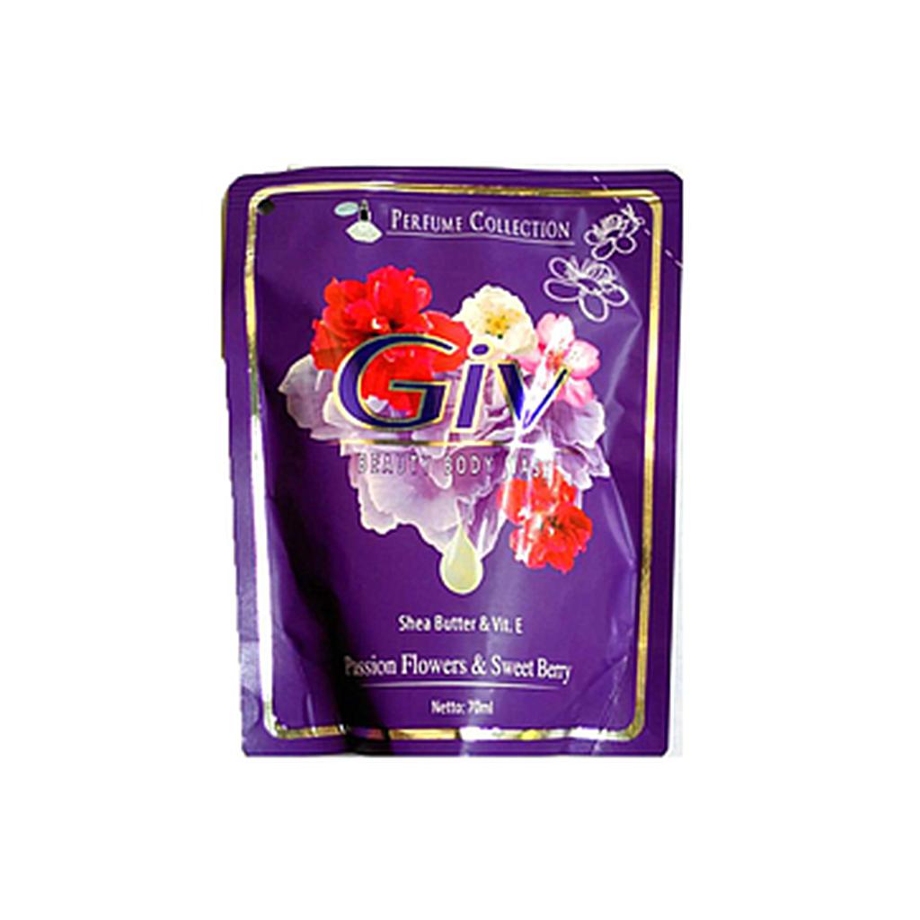 Giv Beauty Body Wash Passion Flowers &amp; Sweet Berry Pouch 65 Ml