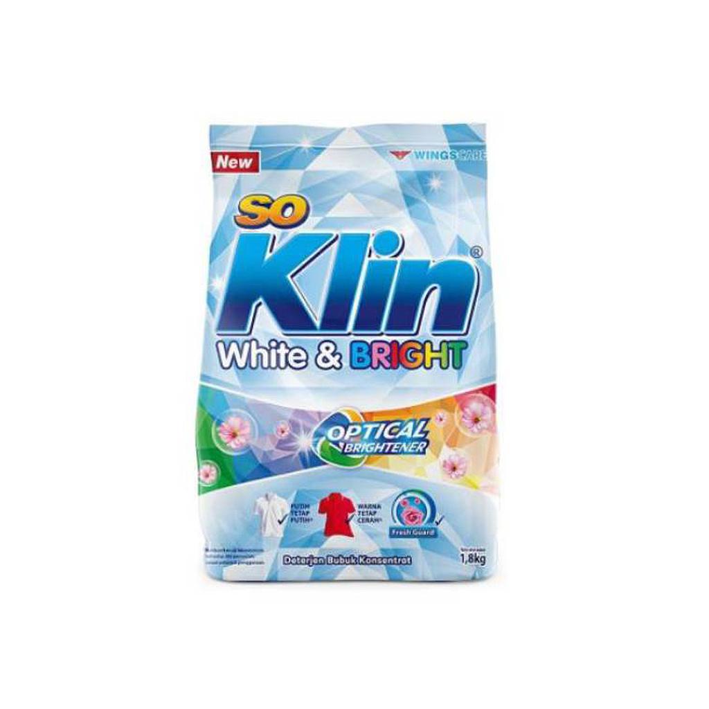 So Klin Detergen Powder Clean Action White &amp; Bright 770 Gr
