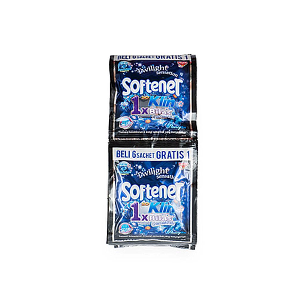 Soklin Softener Flowery Blue 1x Bilas Sachet 15 Ml Renceng 12 Pcs