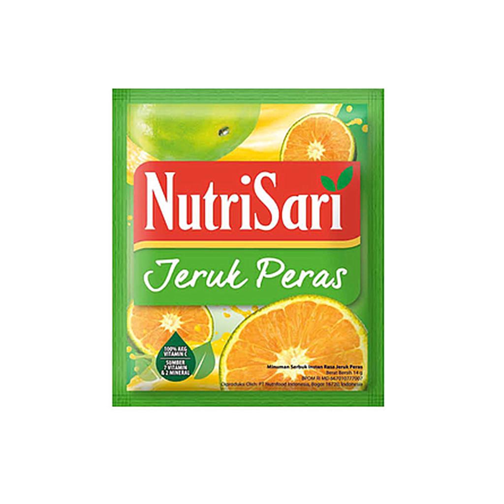 Nutrisari Jeruk Peras Sachet 14 Gr Renceng 10 Pcs