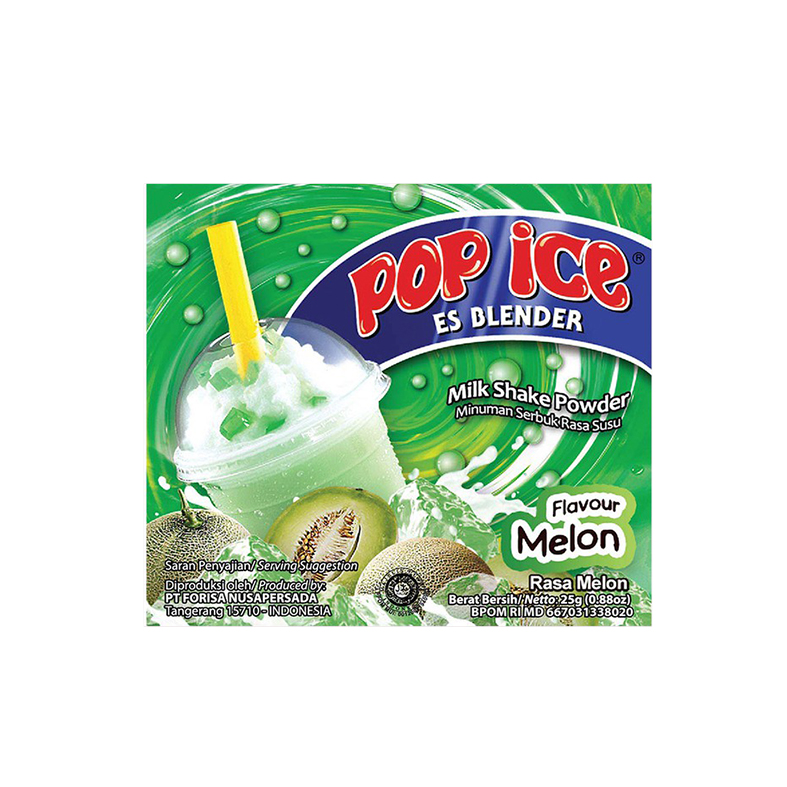 Pop Ice Es Blender Melon  Sachet 25 Gr Renceng 10 Pcs