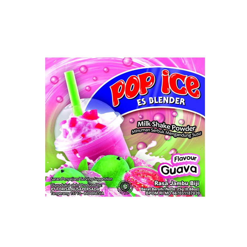 Pop Ice Jambu Biji  Sachet 25 Gr Renceng 10 Pcs