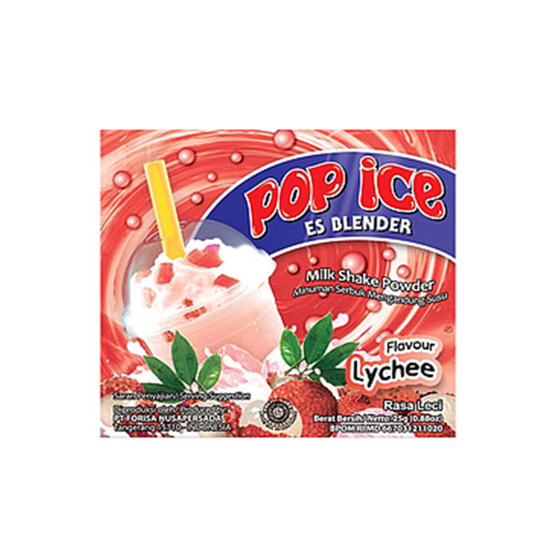 Pop Ice Lychee  Sachet 25 Gr Renceng 10 Pcs