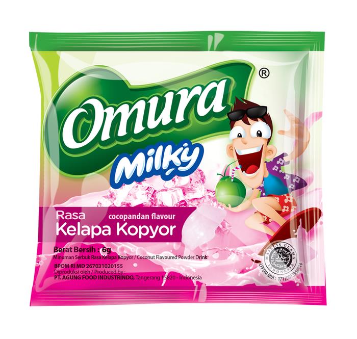 Omura Milky Rasa Kelapa Kopyor Sachet 6 Gr