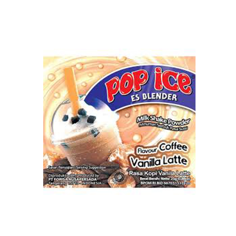 Pop Ice Coffee Vanilla Latte Sachet 25 Gr Renceng 10 Pcs