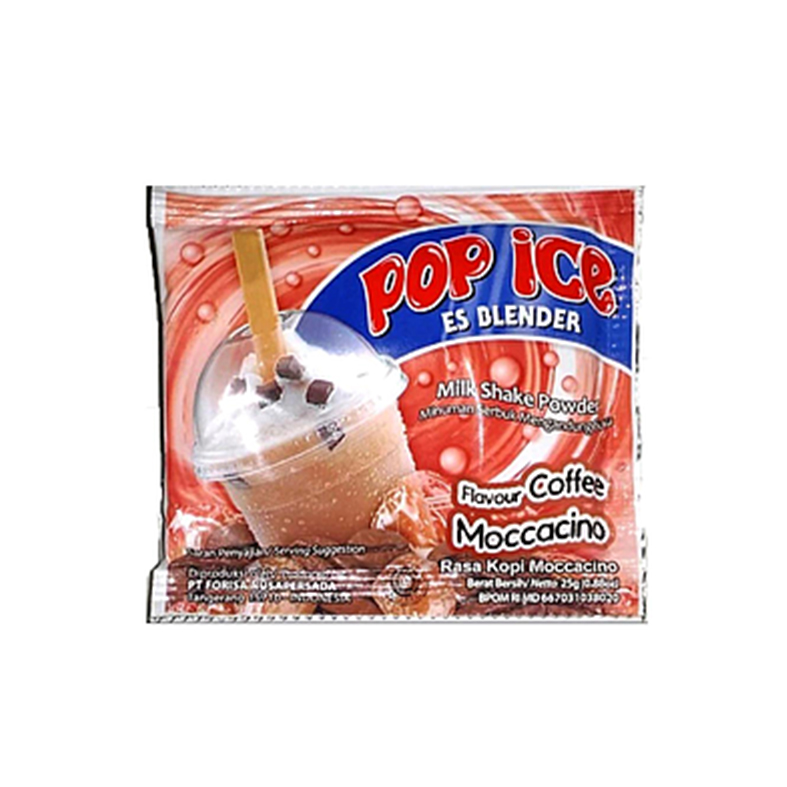 Pop Ice Es Blender Coffee Moccacino  Sachet 25 Gr Renceng 10 Pcs