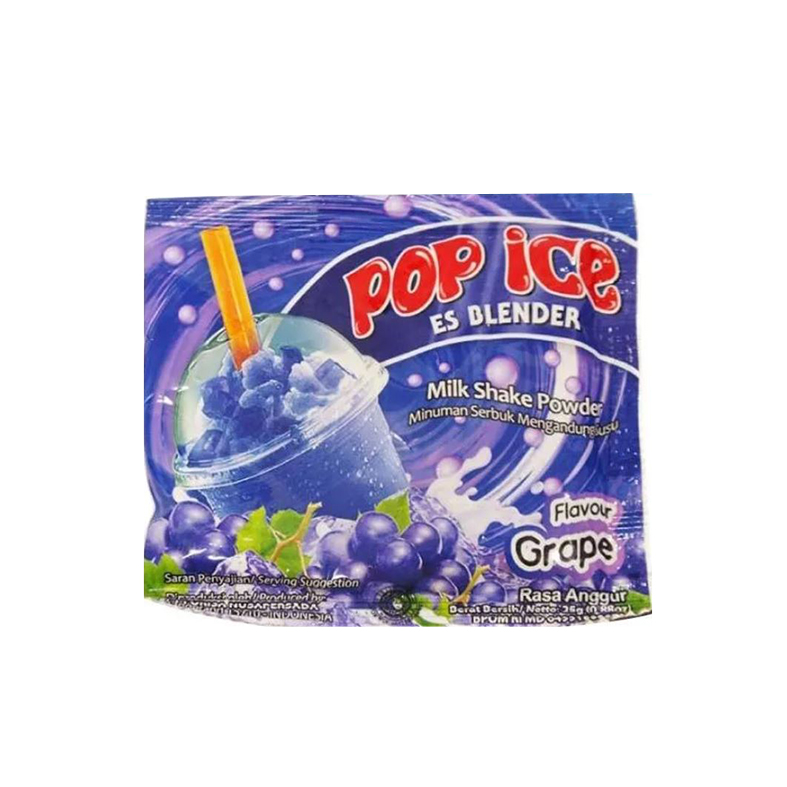 Pop Ice Grape  Sachet 25 Gr Renceng 10 Pcs