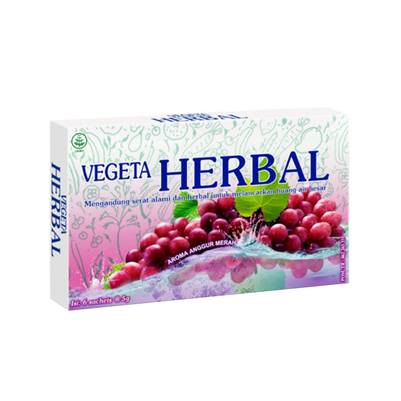 Vegeta Herbal Aroma Anggur Merah Sachet 5 Gr Box Isi 6 Pcs