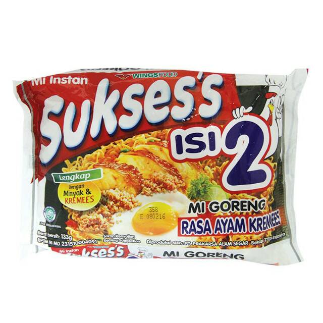 Suksess Mie Instant Isi 2 Mie Goreng Rasa Ayam Kremes 133 Gr