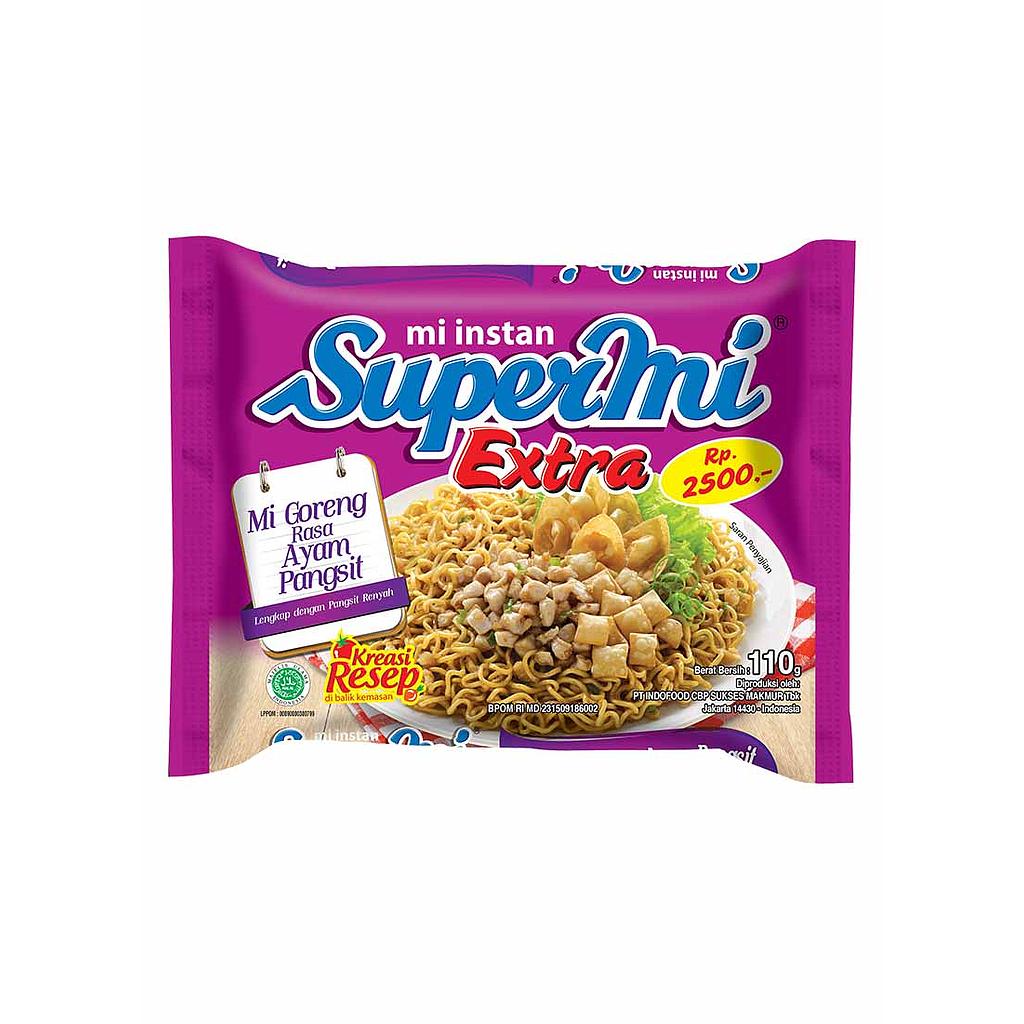 Supermi Extra Mi Goreng Rasa Ayam Pangsit 110 Gr