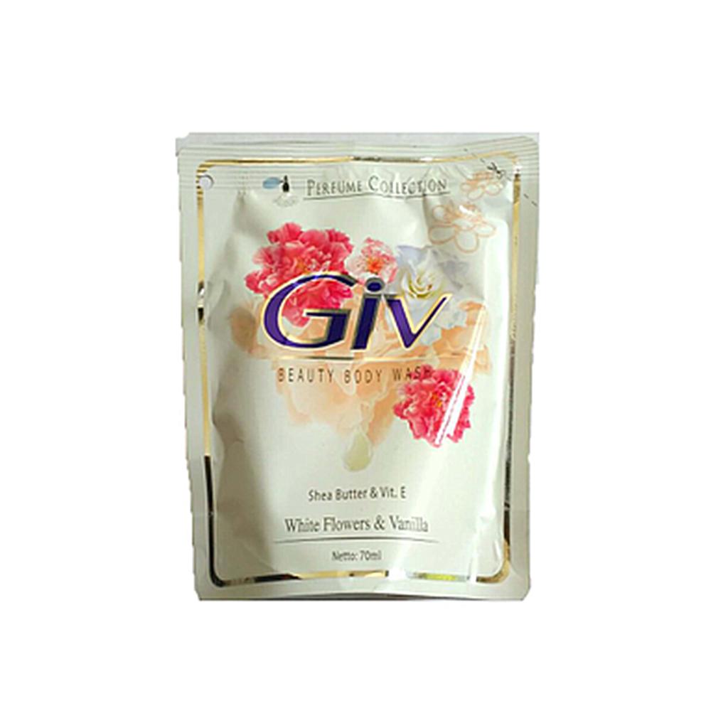 Giv Beauty Body Wash White Flower&amp;Vanilla Pouch 65 Ml