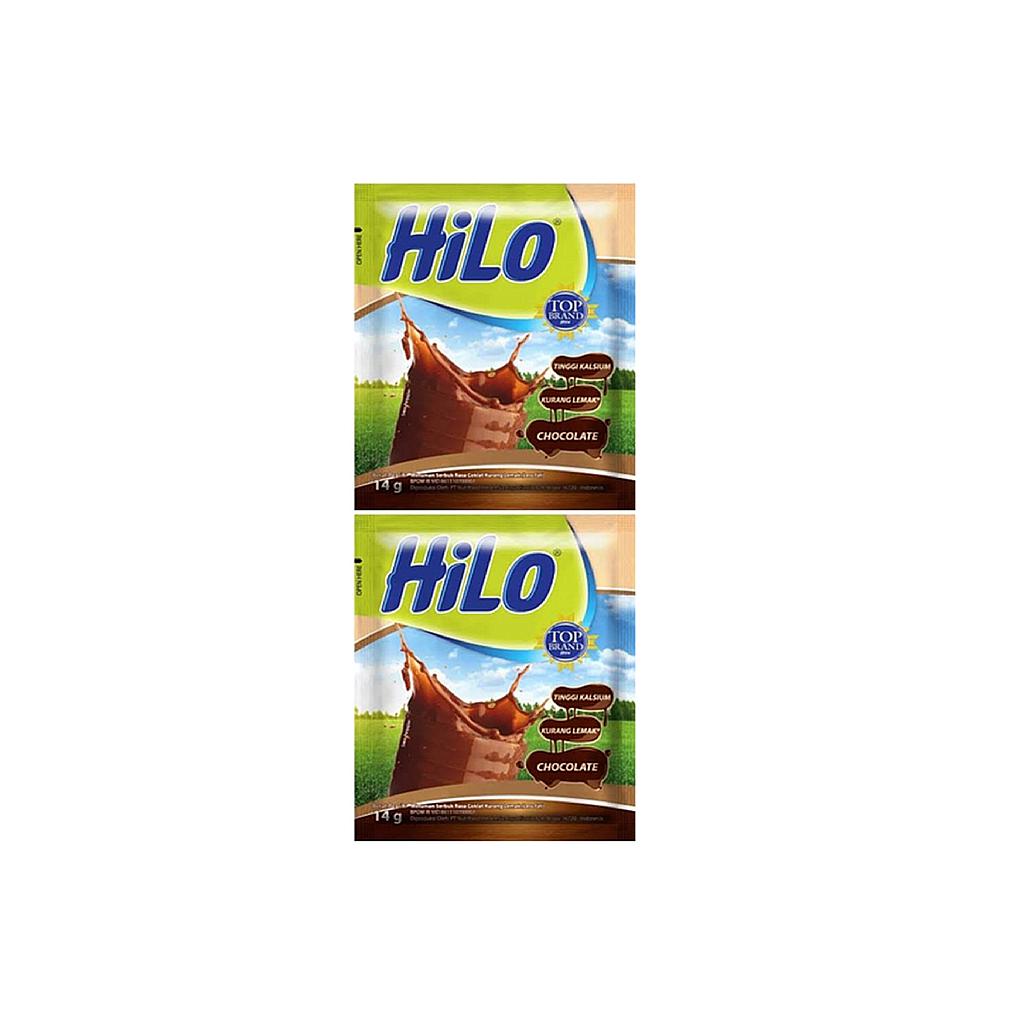 Hilo Susu Serbuk Cokelat Sachet 14 Gr Renceng 10 Pcs
